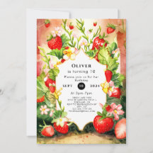 Joyful Charming Boho Strawberry Birthday