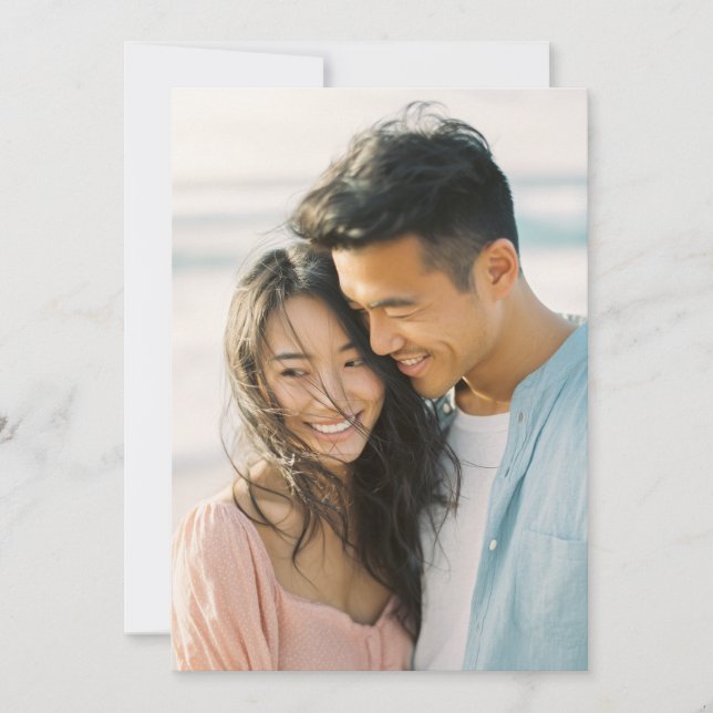 Convite Joyful Pink Blue Romantic Photo (Frente)