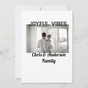 Convite Joyful Vibes pai filho da família Natal p