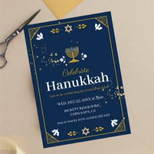 Convite Joyous Hanukkah Celebração!"