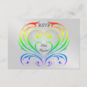 Convite Jubilee Rainbow Heart Rsvp