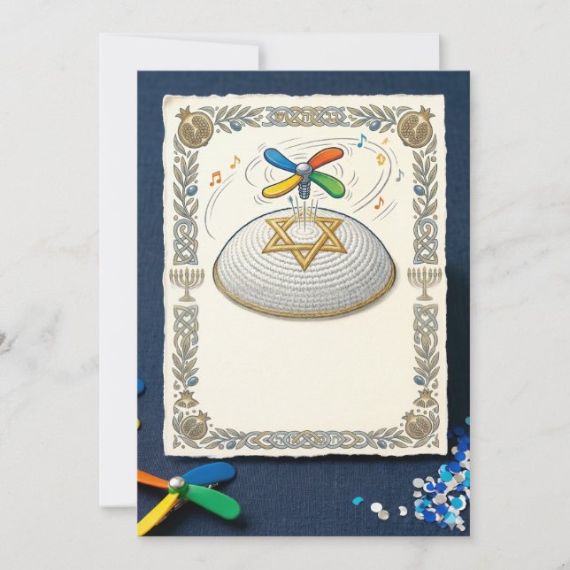 Convite Judaica Bar Mitzvah Engraçado (Frente)