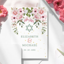 Judeu de Folhagem Floral de Chuppah