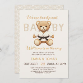 Convite Judo Black Belt Bear Baby Shower Collection