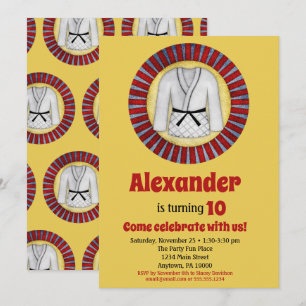 Convite Judo Karate Marial Arts Aniversário