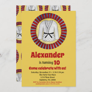 Convite Judo Karate Martial Arts Aniversário