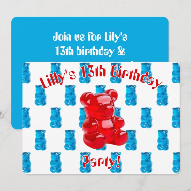 Convite Jujuba Geleia  (Frente/Verso)