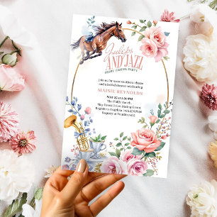 Convite Juleps e Jazz Floral Horse Racing Chá de panela