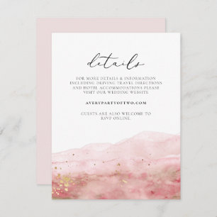 Convite JULIEN Blush Pink Watercolor Detalhes Elegantes Do