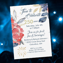 Convite July 4th 250th USA Celebration Party Invitation