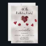Convite *~* JULY RUBY Birthstone Heart Rosa Dourado<br><div class="desc">EDITAR PERSONALIZAR PERSONALIZAR - GENÉRICO qualquer nome e idade, bem como outros detalhes. * JULY Birthstone/Birth Stone vermelho de Birth Stone vermelho ruBY gem Heart Shaped Gem Jewel Stone Raw Gemstone com um cenário Rosa Dourado. Há alguns Rubies espalhados por diversão. Você tem qualquer escolha de idade. Exemplos podem ser...</div>