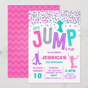 Convite Jump Birthday Invest Jump Trampoline Party