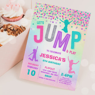 Convite Jump Birthday Invest Jump Trampoline Party