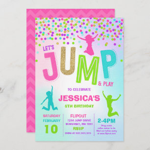 Convite Jump Birthday Invest Jump Trampoline Party