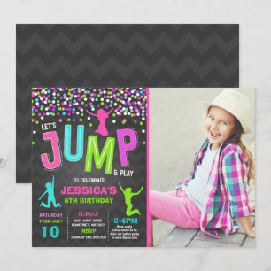 Convite Jump Birthday Invest Jump Trampoline Party