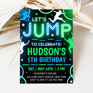 Convite Jump Party Invitation Trampoline Birthday