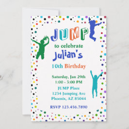 Convite Jump Party Trampoline Park Boys Birthday