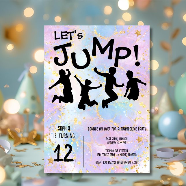 Convite Jumping kids trampoline birthday (Criador carregado)