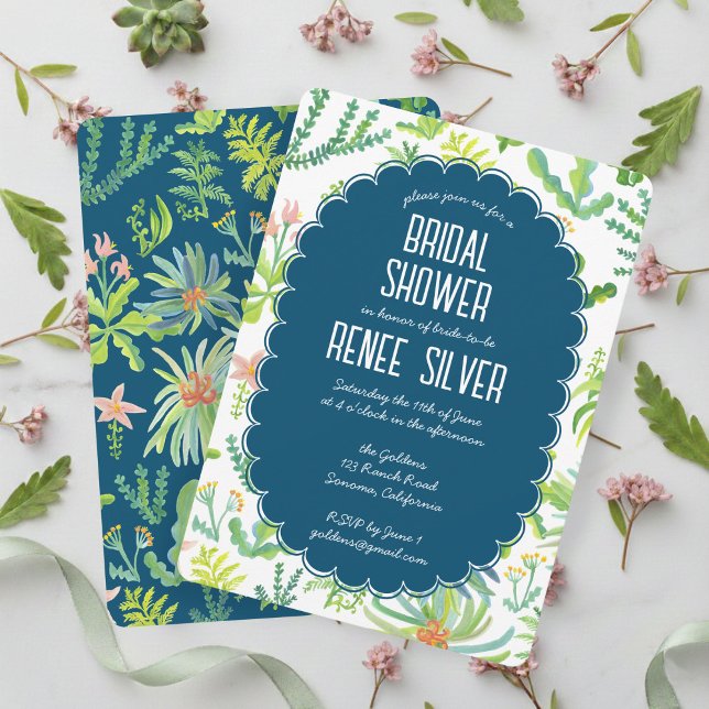 Convite Jungle Garden Watercolor Custom BRIDAL SHOWER (Jungle Garden Watercolor Hand-painted Custom BRIDAL SHOWER Invitation
)