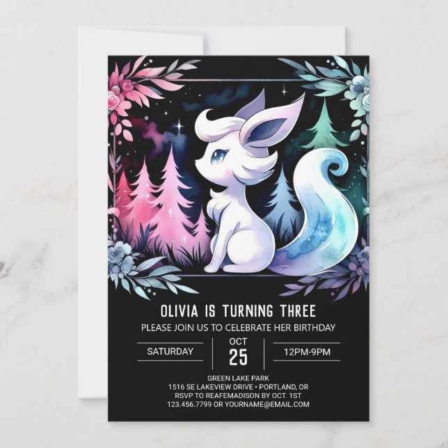 Convite Jungle Happy Wolf Birthday (Frente)