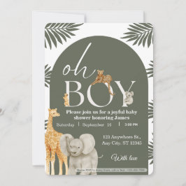Convite Jungle Safari Baby Shower Invitation