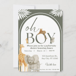 Convite Jungle Safari Baby Shower Invitation