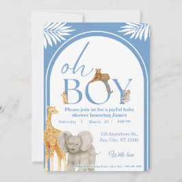 Convite Jungle Safari Baby Shower Invitation