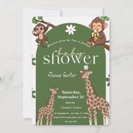 Convite Jungle Safari Baby Shower Invitation