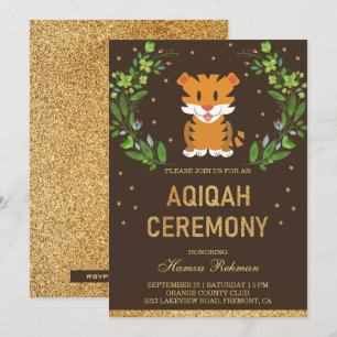 Convite Jungle Safari Bebê Fofa Aqiqah Tigre