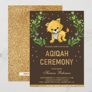 Convite Jungle Safari Bebê Leão Aqiqah Fofo