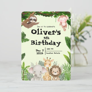 Convite Jungle Safari Birthday Invitation