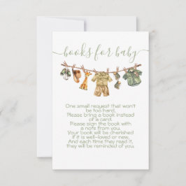 Convite Jungle Safari Clothesline Traga um livro