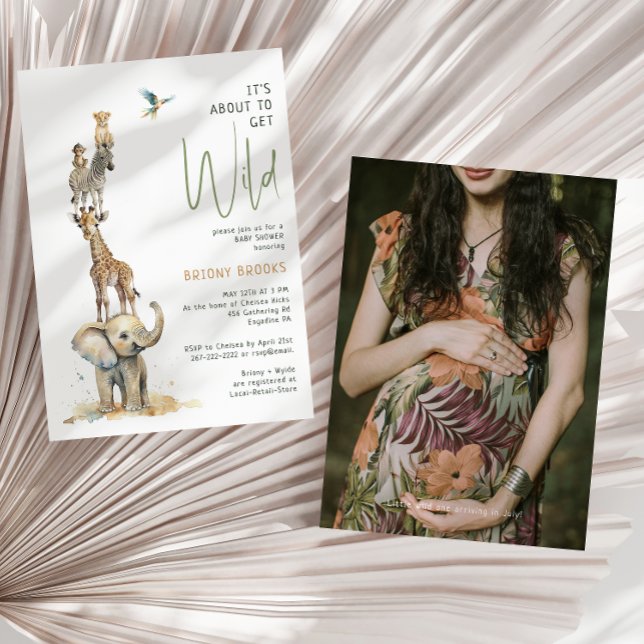 Convite Jungle Safari Foto "Está prestes a ficar selvagem" (Criador carregado)