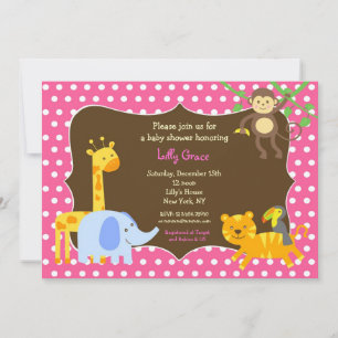 Convite Jungle Safari Zoo Baby Shower