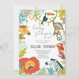 Convite Jungle Wildlife Baby Shower