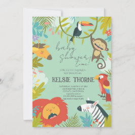 Convite Jungle Wildlife Baby Shower
