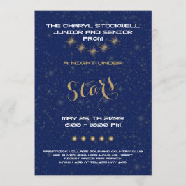 Convite Júnior superior do baile de formatura, noite sob