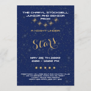 Convite Júnior superior do baile de formatura, noite sob