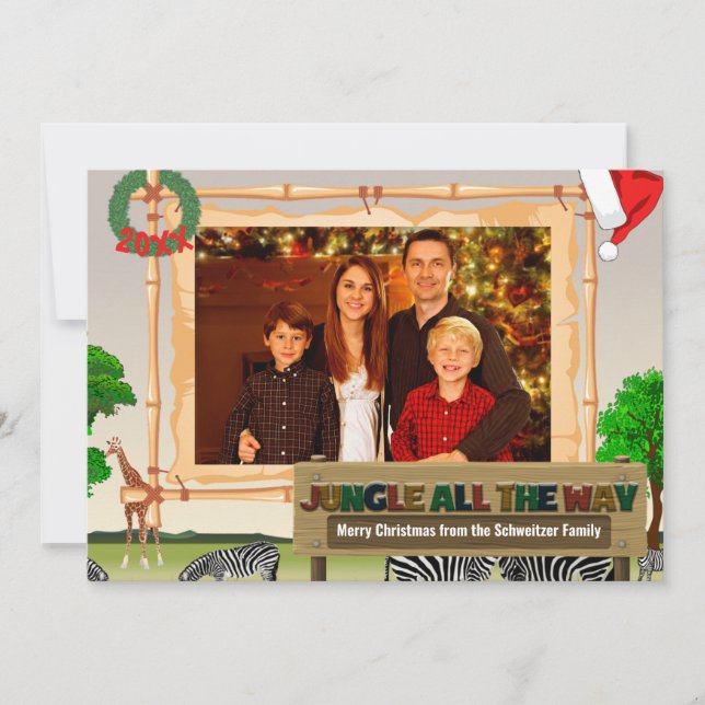 Convite Junle All Way Christmas Card (Frente)