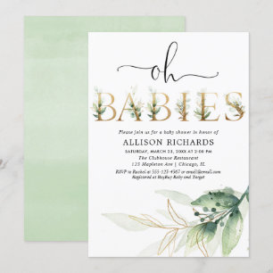 Convite Junta o chá de fraldas neutro das hortaliças do