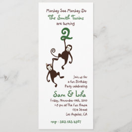 Convite Junta o segundo aniversário, macacos