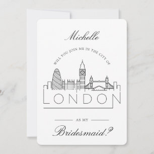 Convite Junte-se a Mim em Londres Pedido para a Festa de