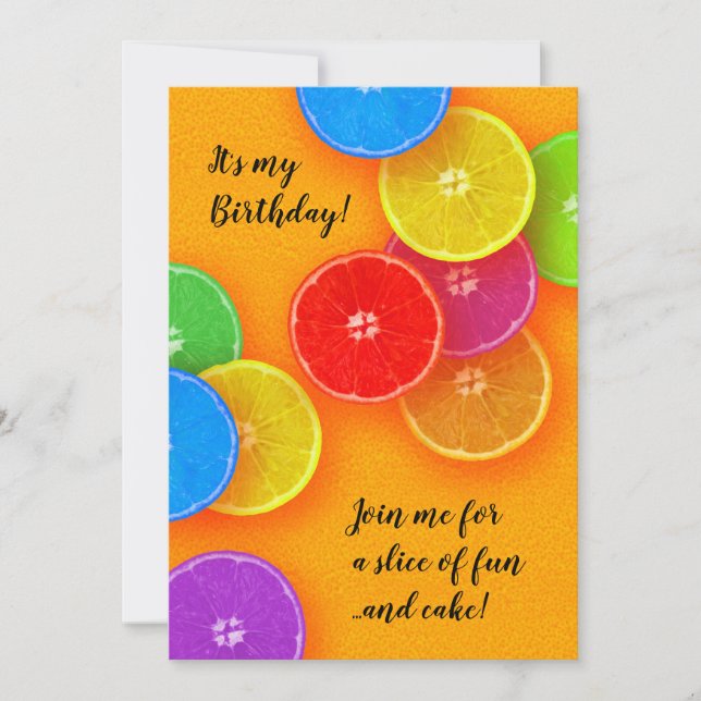 Convite Junte-se a mim para uma fatia de Festa de aniversá (Frente)