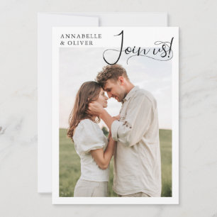 Convite Junte-se a nós   Casamento de Foto Elegante