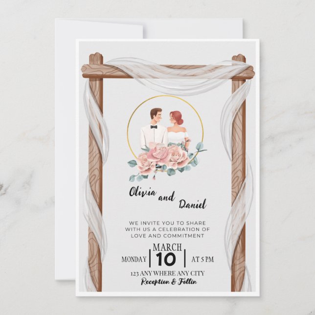 Convite Junte-se a nós para a comemoração do casam (Frente)