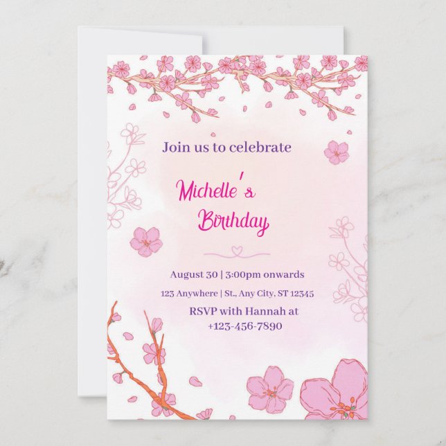 Convite Junte-se a nós para celebrar o aniversário de Mich (Frente)