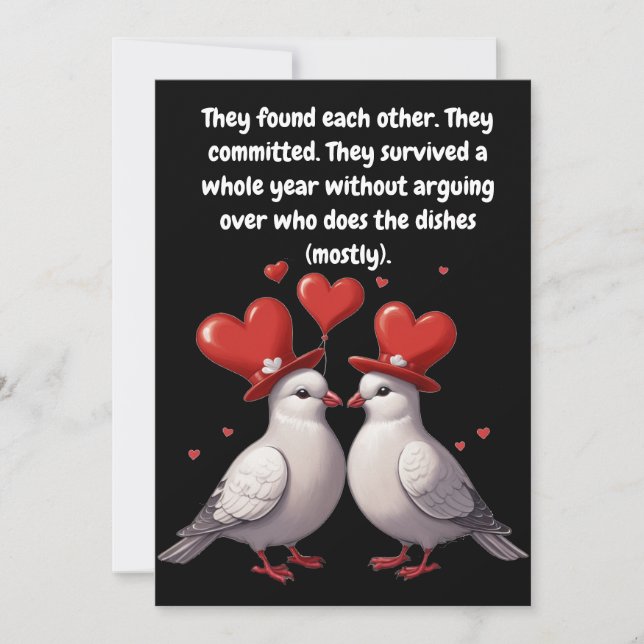 Convite Junte-se a nós para celebrar um ano de amor (Frente)