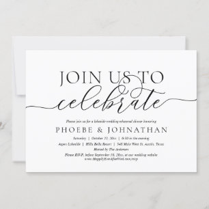 Convite Junte-Se A Nós Para Comemorar, Janto De Ensaio De
