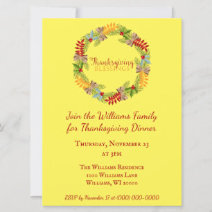 Convite Junte-se a nós para o Jantar de Ação de Graças