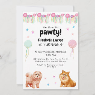 Convite Junte-se a nós para um Aniversário de criança Paws